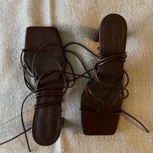 Princess Polly brown strappy heels